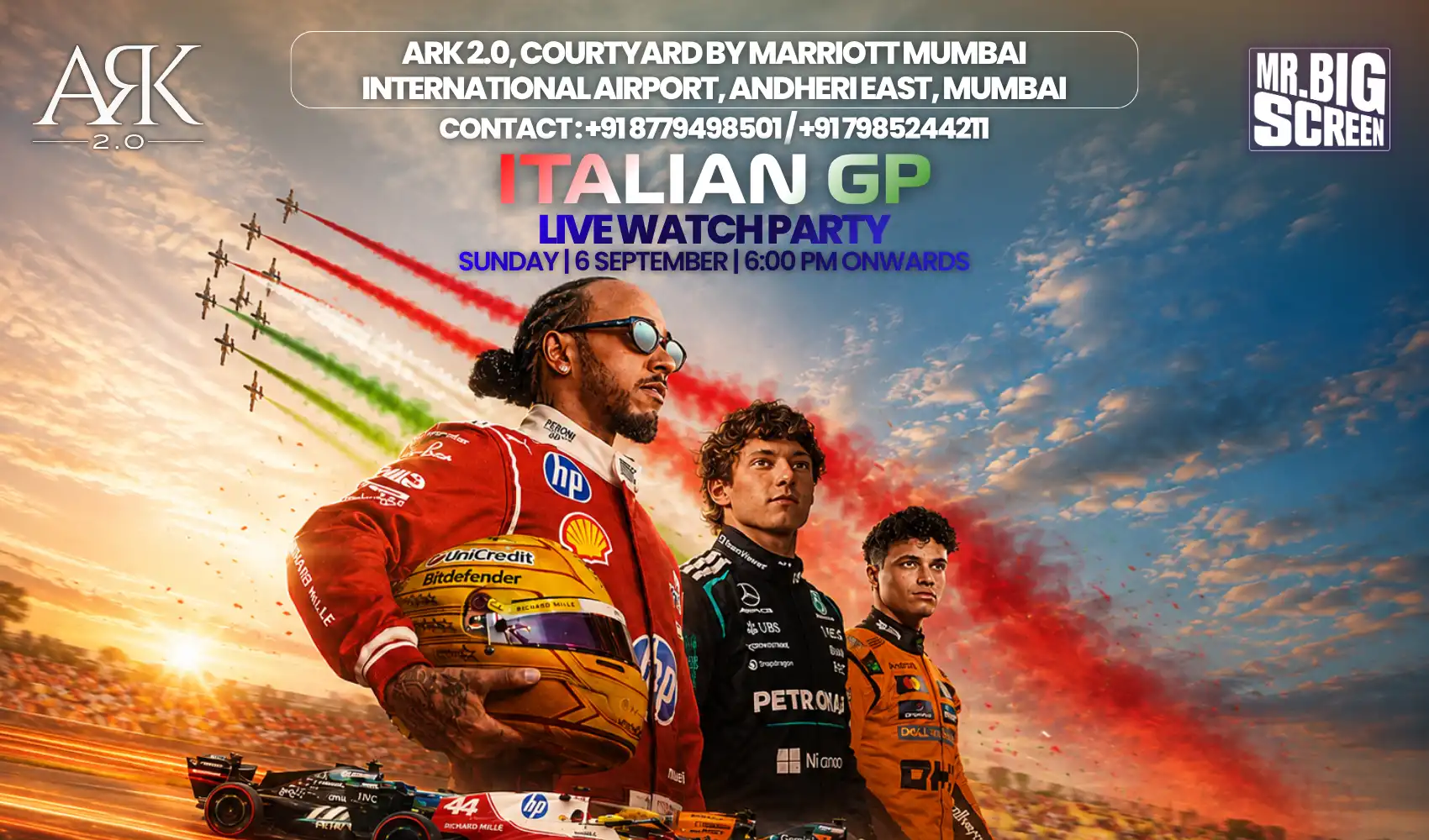 Italian GP 2026- F1 Screening, Ark 2.0 Lounge , Mumbai, Andheri (E)